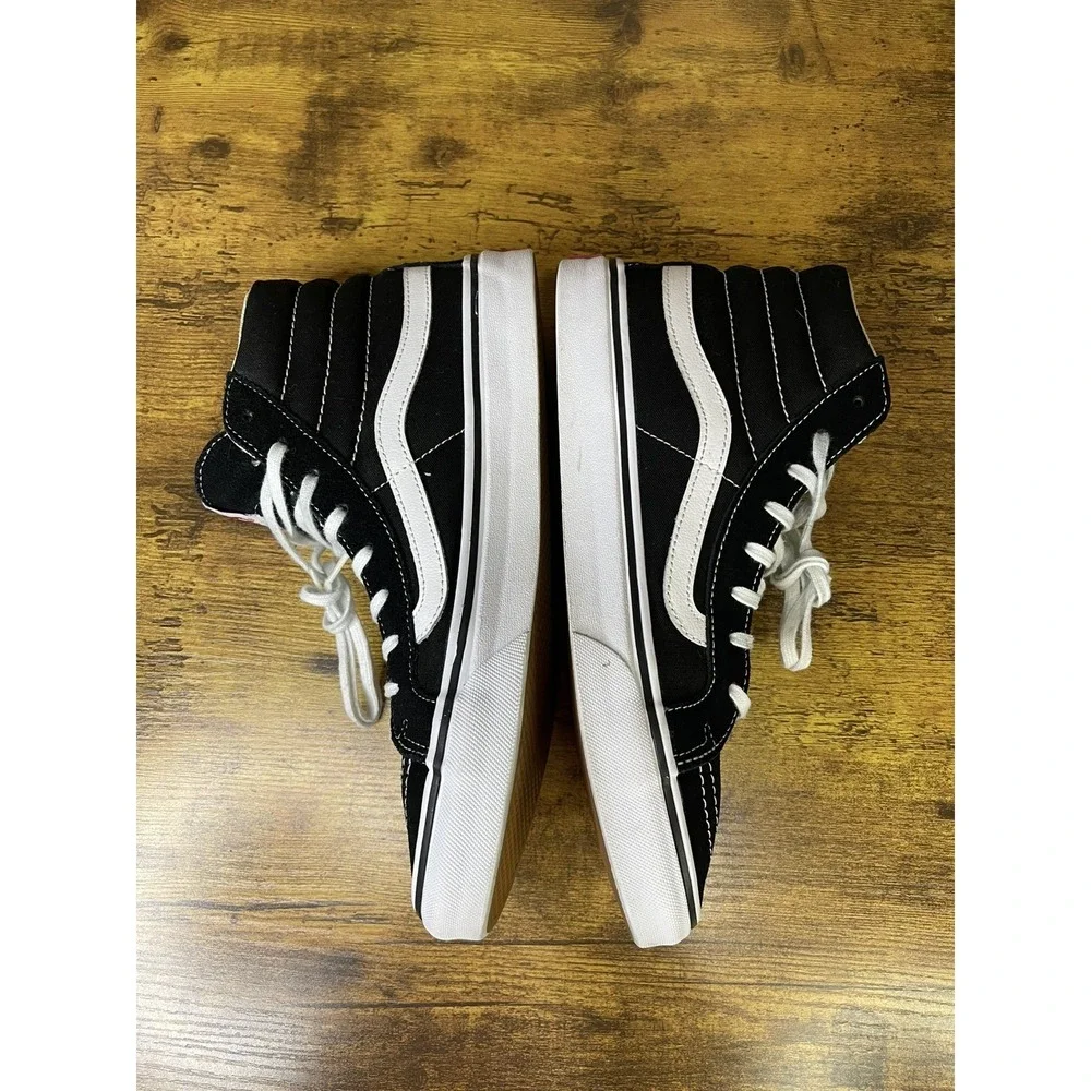 Unisex Sk8-Hi Classic Black White Canvas Skate Shoes Sneakers Size 8 Men-9.5 W - Picture 7 of 9